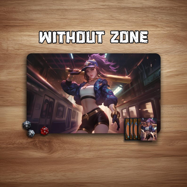 Riftbound TCG Playmat | K/DA Akali | Illustrated Gaming Mat | 24