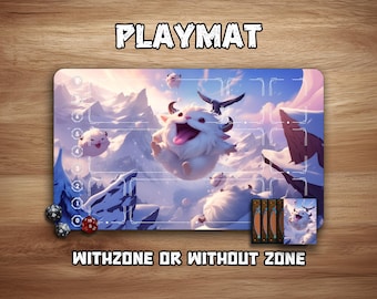 Riftbound  Playmat | Poro – Heart of the Fluft  | 24"x 14"| Withzone| LOL TCG Game Mat