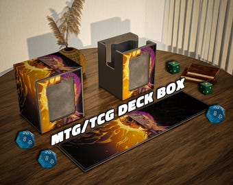 Leona-Diana Riftbound Deck Box With Commander Display, Leather Card Storage,Hold 100+ Cards