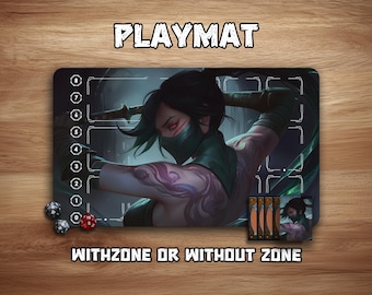 Riftbound Playmat | Akali | 24"x 14"| Withzone| LOL TCG Game Mat