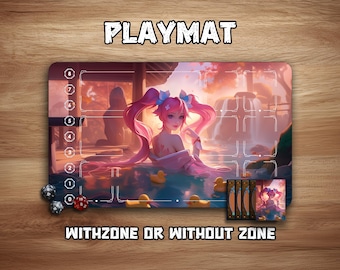 Riftbound Playmat | Sona Spirit Blossom Springs | 24"x 14"| Withzone| LOL TCG Game Mat