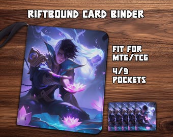 Riftbound Card Binder 4/9 - Pockets  – Spirit-blossom Aphelios , 400 or 900 Card Capacity
