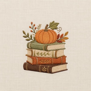 Broderidesign: Pumpaböcker, höstläsmaskinfil (digital nedladdning)