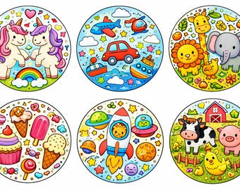 Children's Mandala Coloring Set 2 – Simple & Large – Printable Coloring Book PDF