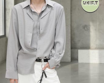 Losvallend vest met knopen | Casual shirt met lange mouwen | Dagelijkse kleding | Moderne Y2K-streetwear