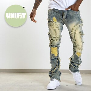 Slim Fit Jeans Extensible Pour Hommes, Pantalon En Denim Skinny D Chir Jeans Mode Jambe Droite