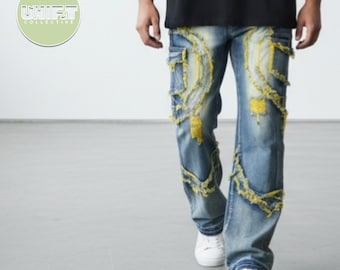 Gescheurde spijkerbroek | Slim-fit distressed broek | Urban Casual Y2K Streetwear