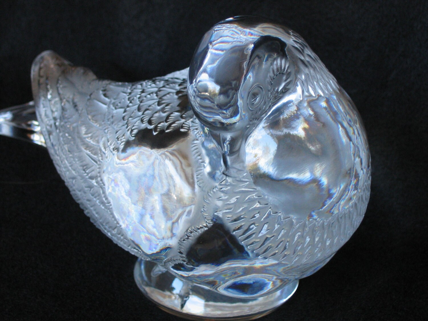 Lalique Crystal Compiegne Jardiniere Frosted Oak Leaf Bowl
