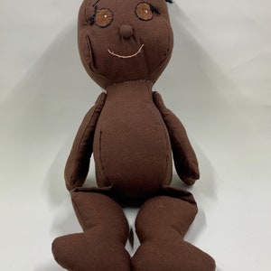Vintage Handmade African American Softbody Doll - Signed