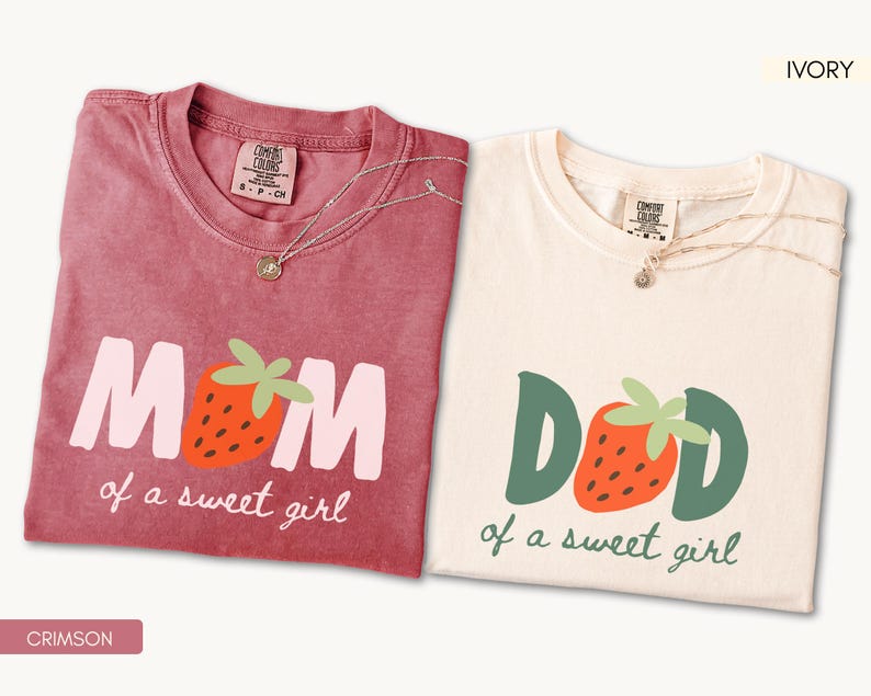 Matching mommy and me strawberry shirts with berry sweet one birthday design, comfort colors family shirts for first birthday celebration and strawberry party