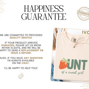 Happiness guarantee card mockup for berry sweet one strawberry birthday shirts, mommy and me matching family comfort colors party tees