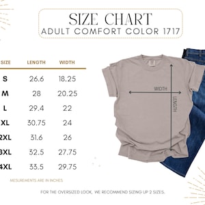 comfort colors aunt shirt size chart, raccoon meme t-shirt sizing guide, unisex fit measurement chart