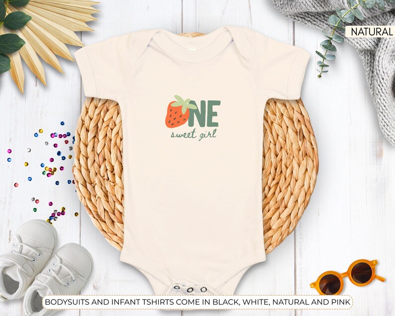 Flat lay mockup of strawberry birthday mom shirt with berry sweet one design for first birthday party, mommy and me matching family shirts, comfort colors strawberry mama tee