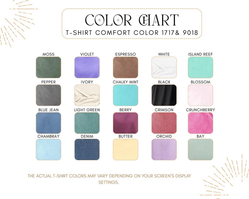 color options chart for funny aunt raccoon shirt, multiple comfort colors t-shirt shades available for aunt gift