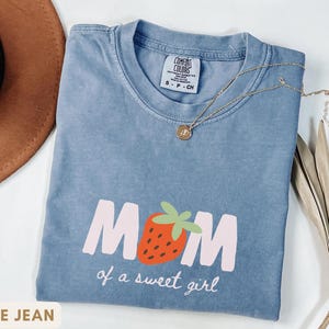 Mommy and me strawberry birthday shirts with berry sweet one design, aesthetic comfort colors family shirts for first birthday celebration