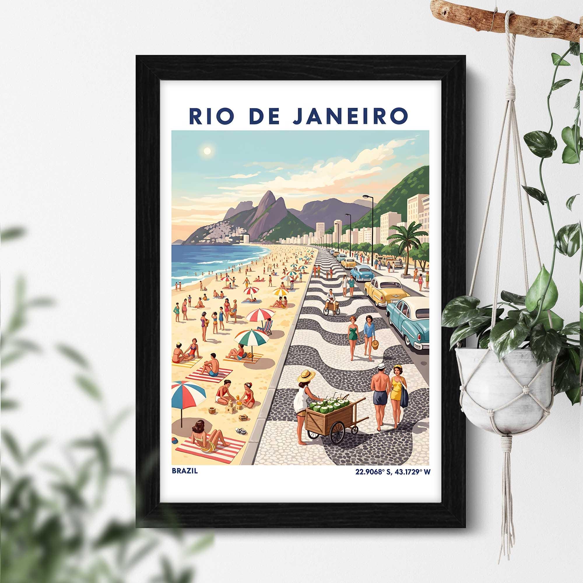 Poster ARTTOR 40x50cm Plage Rio De Janeiro - Déco Murale Voyage