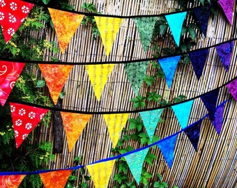 Chakra Prayer Flags Batik Bunting Garland Banner Rainbow FREE Shipping in Canada