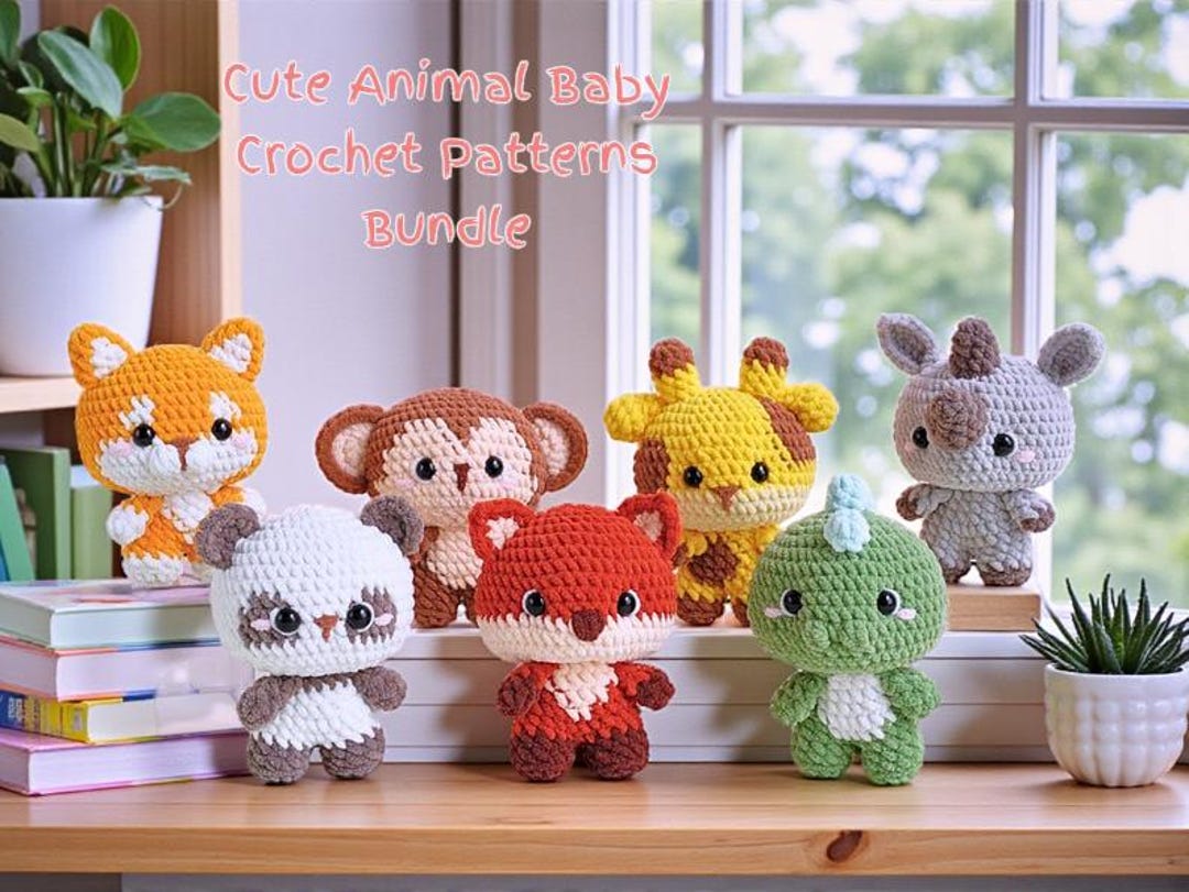 Cute Animal Baby Crochet Patterns Bundle – Amigurumi Set for Beginners ...