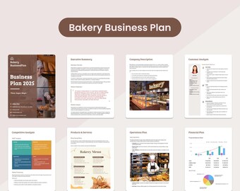 Bakery Business Plan Template Editable Word & Google Docs| Startup Bakery Plan Example | Financial And Marketing Plan | Funding Loan Lenders