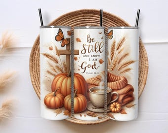 Fall for Jesus kristen tumbler wrap, tro 20oz smal sublimeringsdesign, pumpa höst religiös PNG, inspirerande tumbler för nedladdning