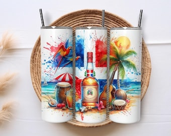 Puerto Rico Tumbler Wrap PNG, Puerto Rican Flag Design, Boricua Pride 20oz Skinny Tumbler Sublimation, PR Digital Download Template
