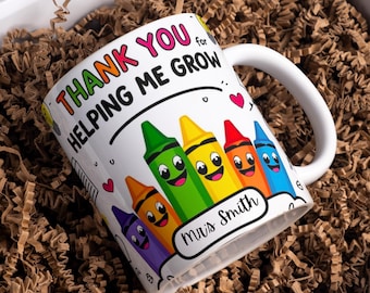 Thank You Teacher Mug Wrap, Appreciation Mug PNG, Teacher Gift Sublimation Design, Custom 11oz 15oz Mug Template, Digital Download Printable
