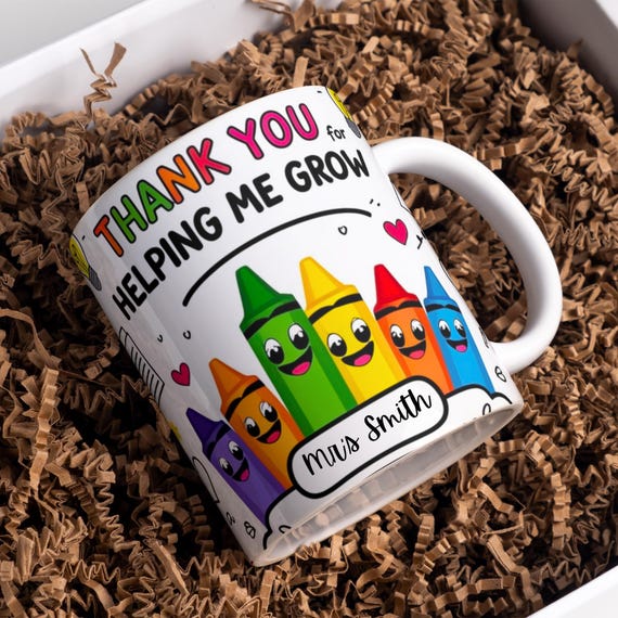 Thank You Teacher Mug Wrap, Appreciation Mug PNG, Teacher Gift Sublimation Design, Custom 11oz 15oz Mug Template, Digital Download Printable