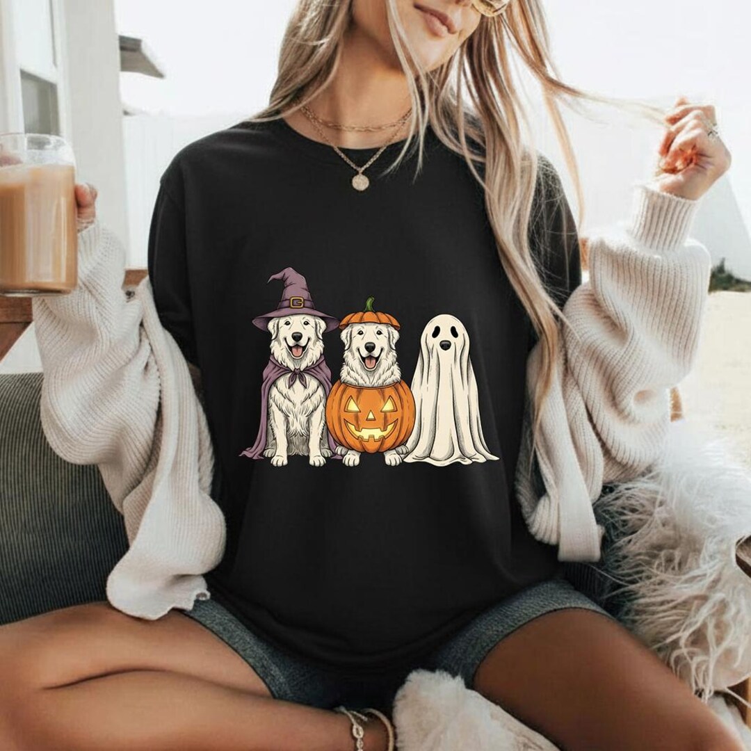 Halloween Dogs PNG | Cute Golden Retriever Pumpkin Witch Ghost Design ...