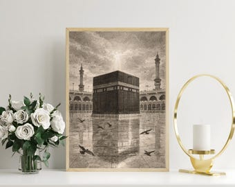 Kaaba Mecca Art Print | Islamic Wall Decor (Digital Download)