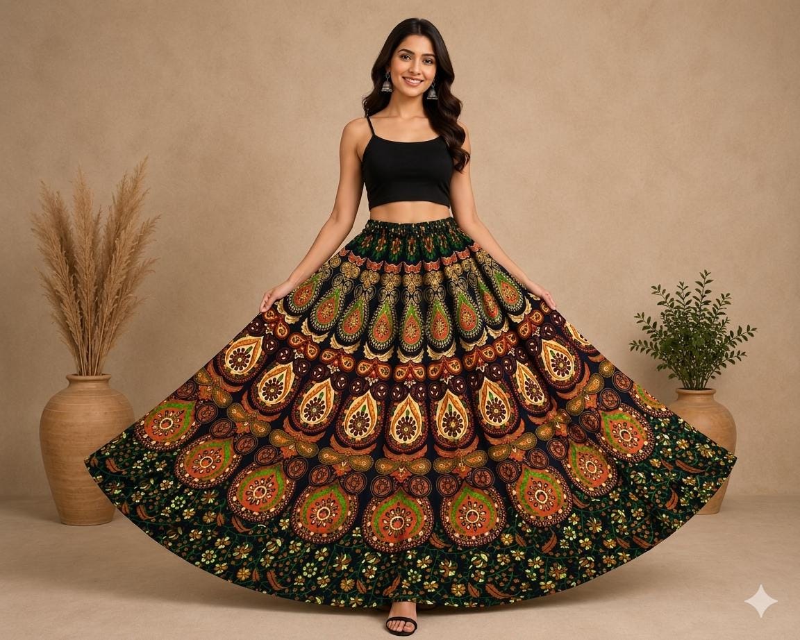 Indian Long Skirt - Etsy
