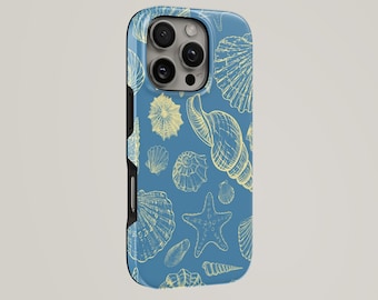 Sea Shell Phone Case Ocean Costal TOUGH Cover for iPhone 17 Pro Max, 16e, 15, 14, 13 & Samsung S26 Ultra, S25 FE, A57, A56, Pixel 10, 9A