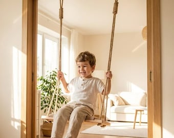 Premium Wooden Baby Swing Chair, Indoor Toddler Hanging Chair Gift,  Nursery Decor