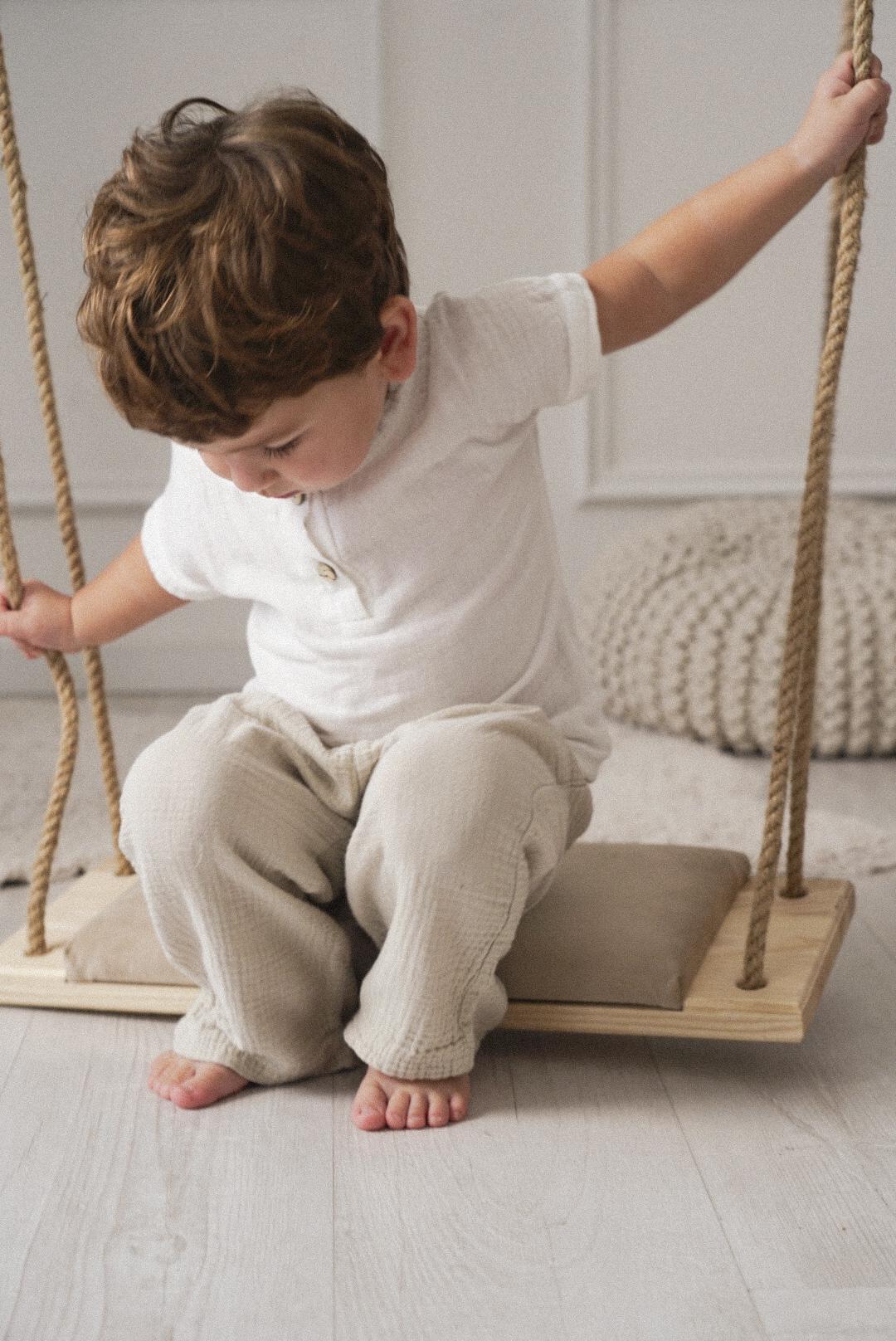 Wooden Indoor Swing for Kids, Toddler Swing Chair, Handmade Nursery Furniture, Montessori Playroom Toy, Christmas Gift