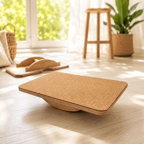 Gift for Active Toddlers, Wooden Balance Board, Gross Motor Skills Toy, Open Ended Play Equipment, 2nd Birthday Gift