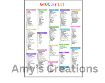 Grocery List Template: Printable Master Grocery List, Online Shopping List, and Weekly Meal Planner