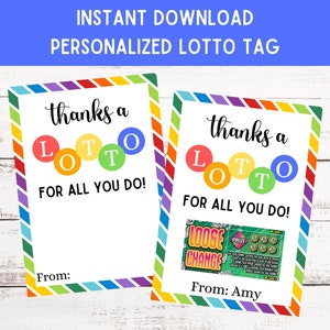 Lotto Gift Card Holder Gift Tag – Leuke en unieke cadeaupresentatie - Direct downloaden - PDF