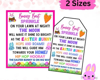 Printable Bunny Bait Easter Food Gift Tags, Treat Bag Gift Tag, Magic Easter Bunny Food Printable, Instant Download, PDF