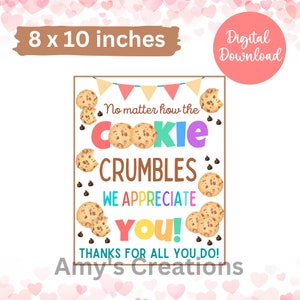 Keine Matter How the Cookie Crumbles Zeichen - Printable Instant Download 8 x 10 Zoll