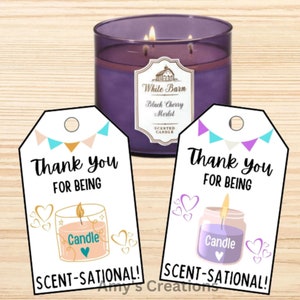 Scent-Sational Appreciation: Geschenkanhänger für Dankeskerzen zum Ausdrucken – Sofortiger Download im PDF-Format