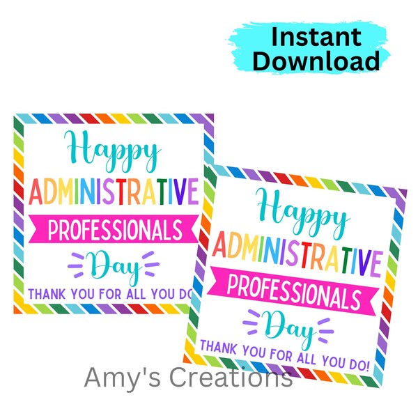 Administrative Professionals Day Printable Gift Tag - Show Your Appreciation with This Employee Thank You Card!