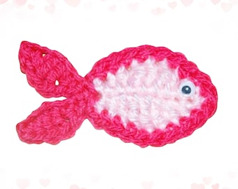 Crochet Fish Applique, Crochet Fish Pattern, Crochet Sea Life Patterns, Instant Download, PDF