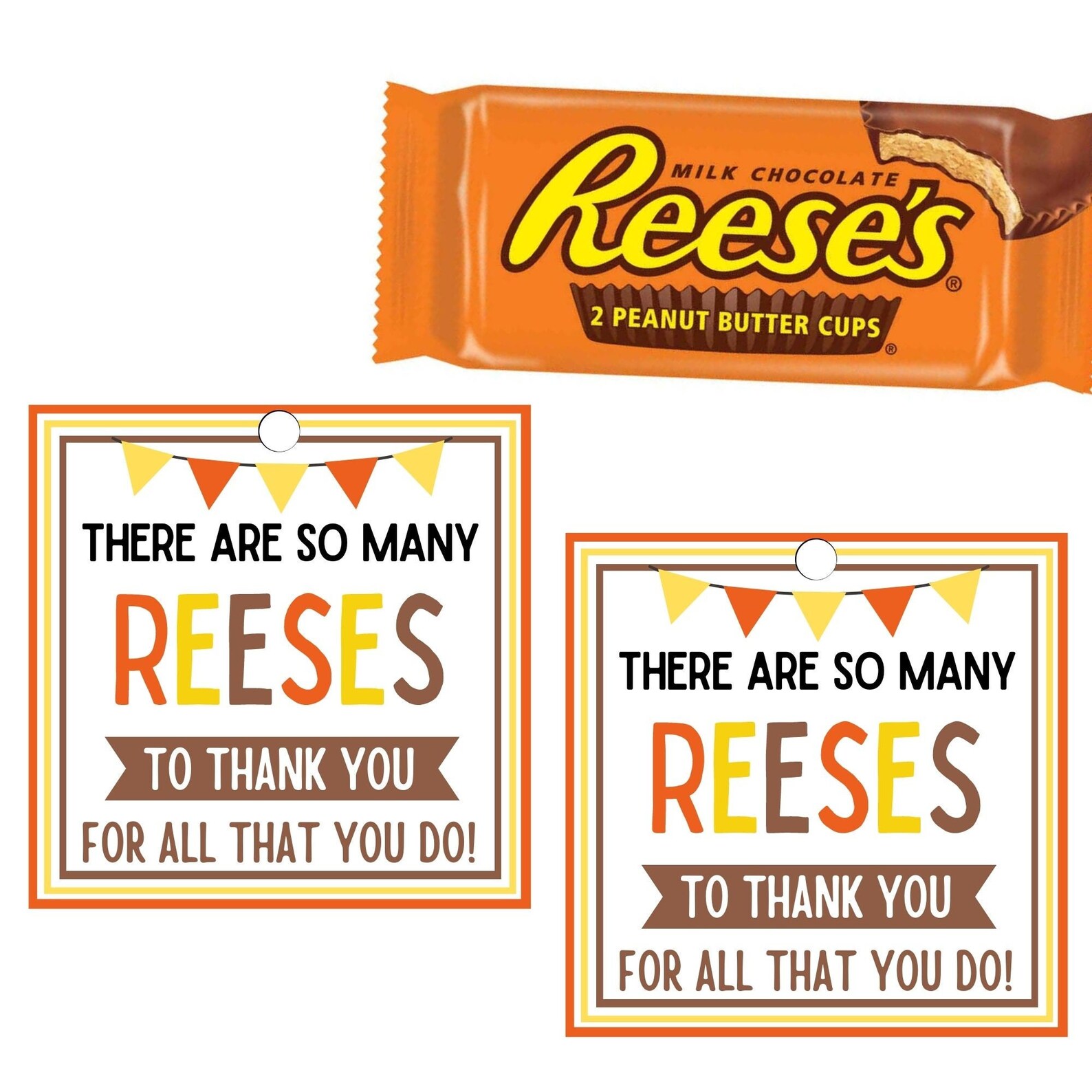 Reeses to Thank You Gift Tags Teacher Appreciation Gift Tag - Etsy