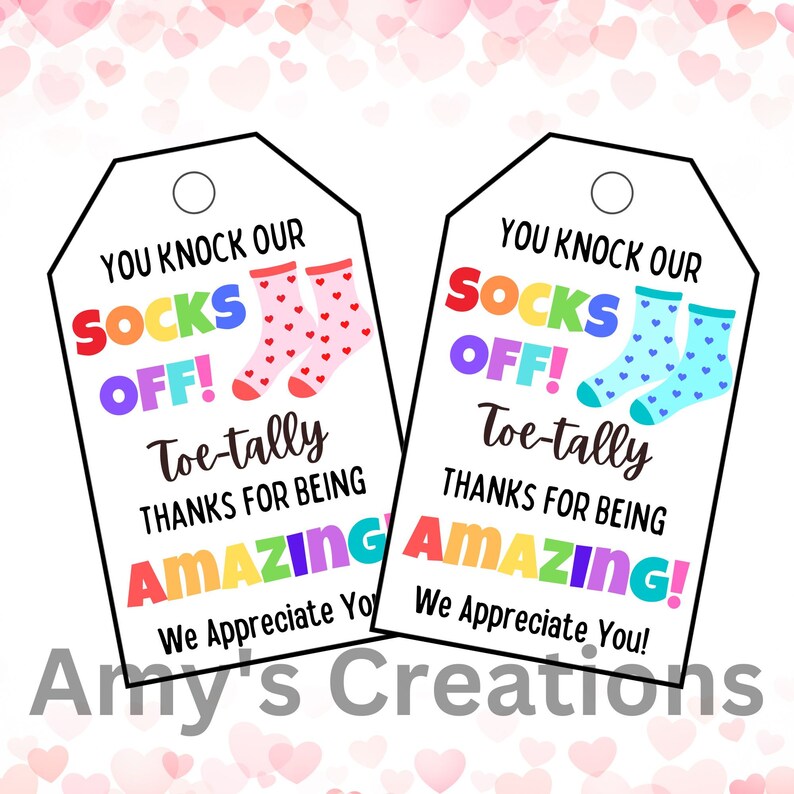 Printable Sock Gift Tags Mani Pedi Gift Thank You Gift Tag Etsy