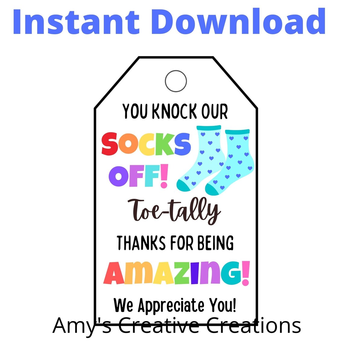 Printable Sock Gift Tags Mani Pedi Gift Thank You Gift Tag Etsy