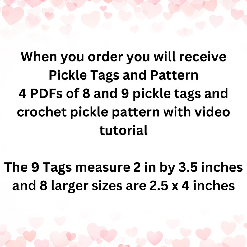 Adorable Emotional Support Pickle Crochet PATTERN with Gift Tags Instant Download PDF image 4