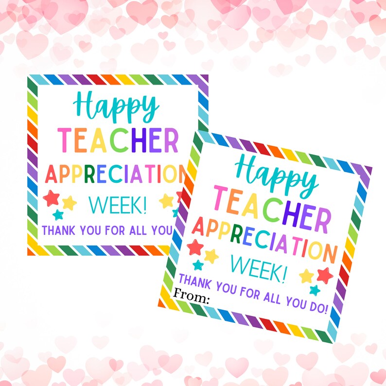 Teacher Appreciation Gift Tags: Printable Thank You Notes (PDF Download) image 8