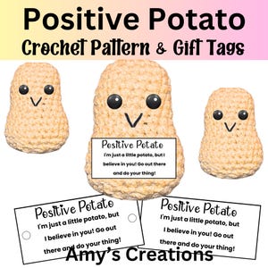Adorable Potato Crochet PATTERN with Gift Tags - Instant Download PDF