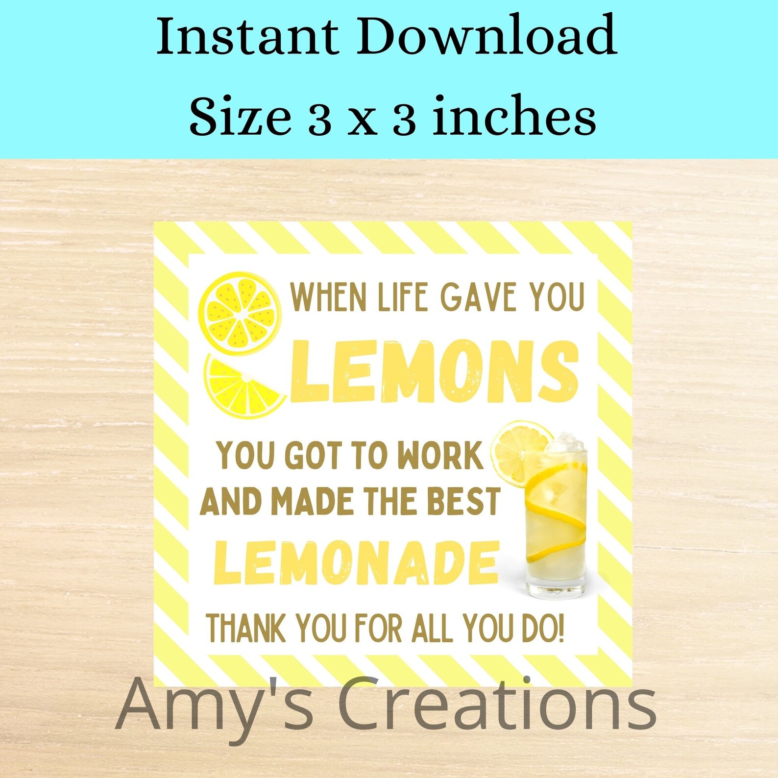 Printable Lemonade Gift Tag When Life Give You Lemons Tag Etsy