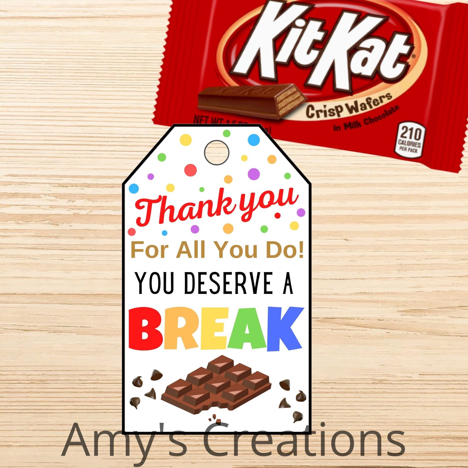 Printable Thank You for All You Do You Deserve a Break Tags - Etsy