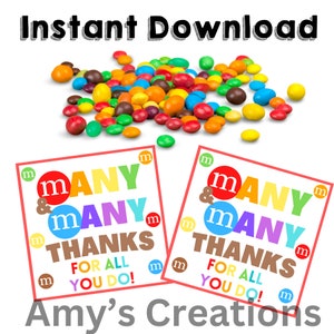 Grazie infinite per tutto quello che fai - Etichette regalo di apprezzamento - Download immediato PDF